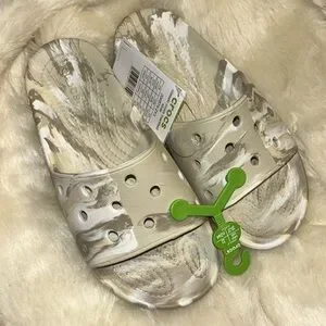 Classic Crocs Marbled Slides M4 W6 NEW! Bone/Multi shoes Amazon.com | Crocs Classic Marbled Sandal Unisex Wooden Shoe  main image 3